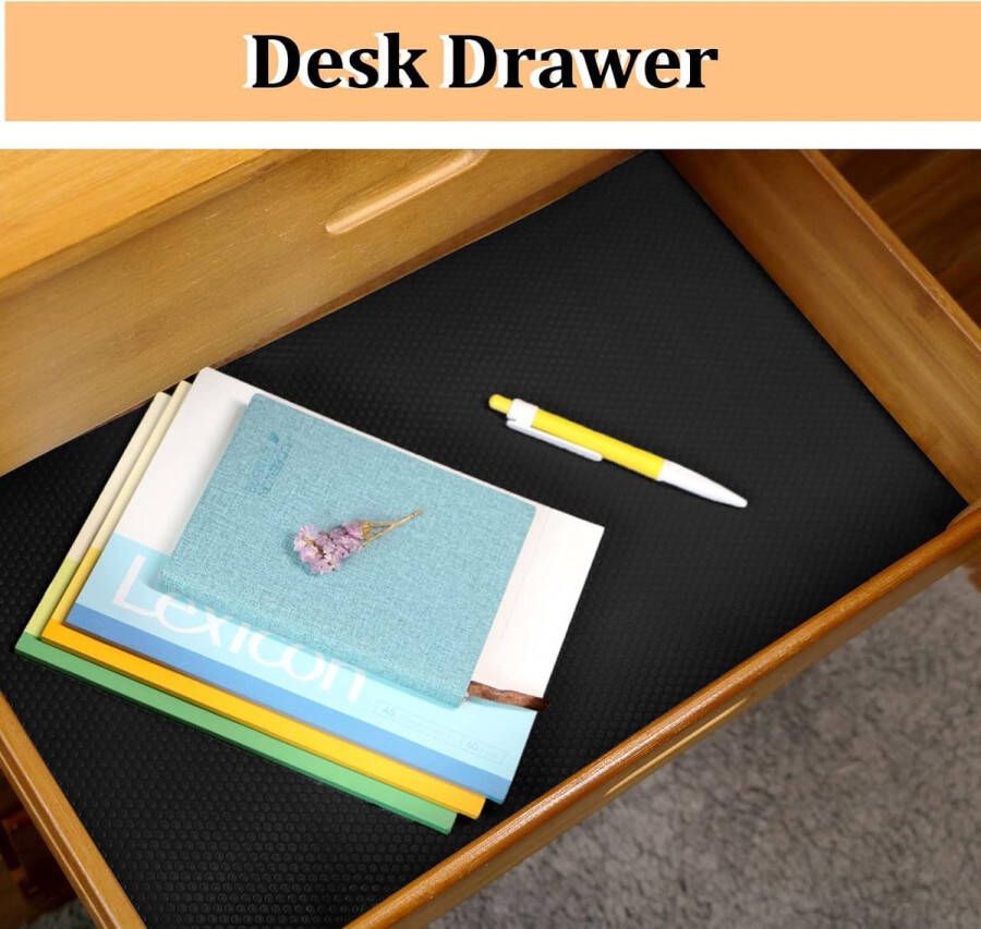 Eigendom metazon.nl Schuifladenmat Plankvoeringen Keukenkast Lade 40x600cm waterdicht op maat te snijden voor koelkastplanken (zwart 40x600cm)