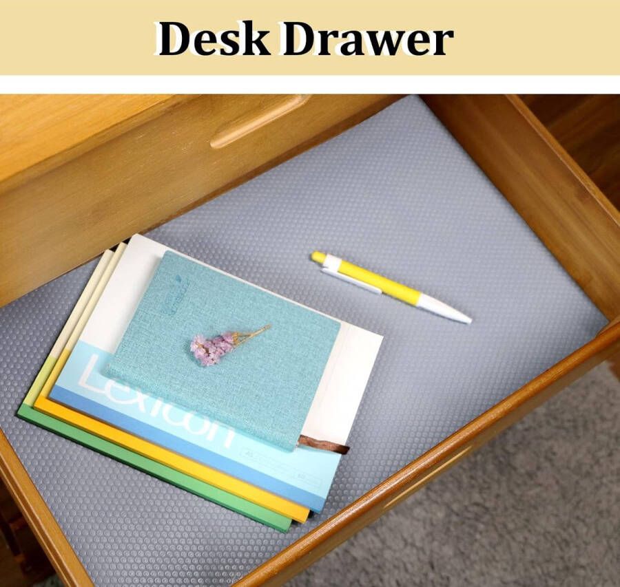 Schuifladenmat Plankvoeringen Keukenkast Lade 40x600cm waterdicht op maat te snijden voor koelkastplanken (lichtgrijs 40x600cm)