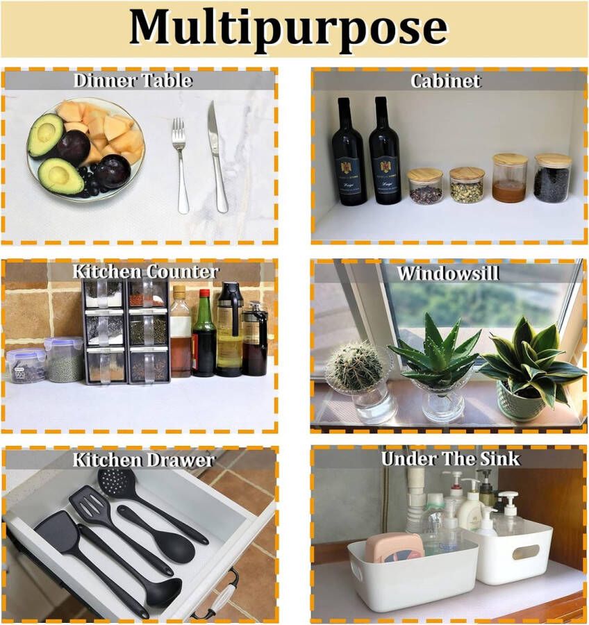 Schuifladenmat Plankvoeringen Keukenkast Lade 50x600cm waterdicht op maat te snijden voor koelkastplanken (transparant 50x600cm)