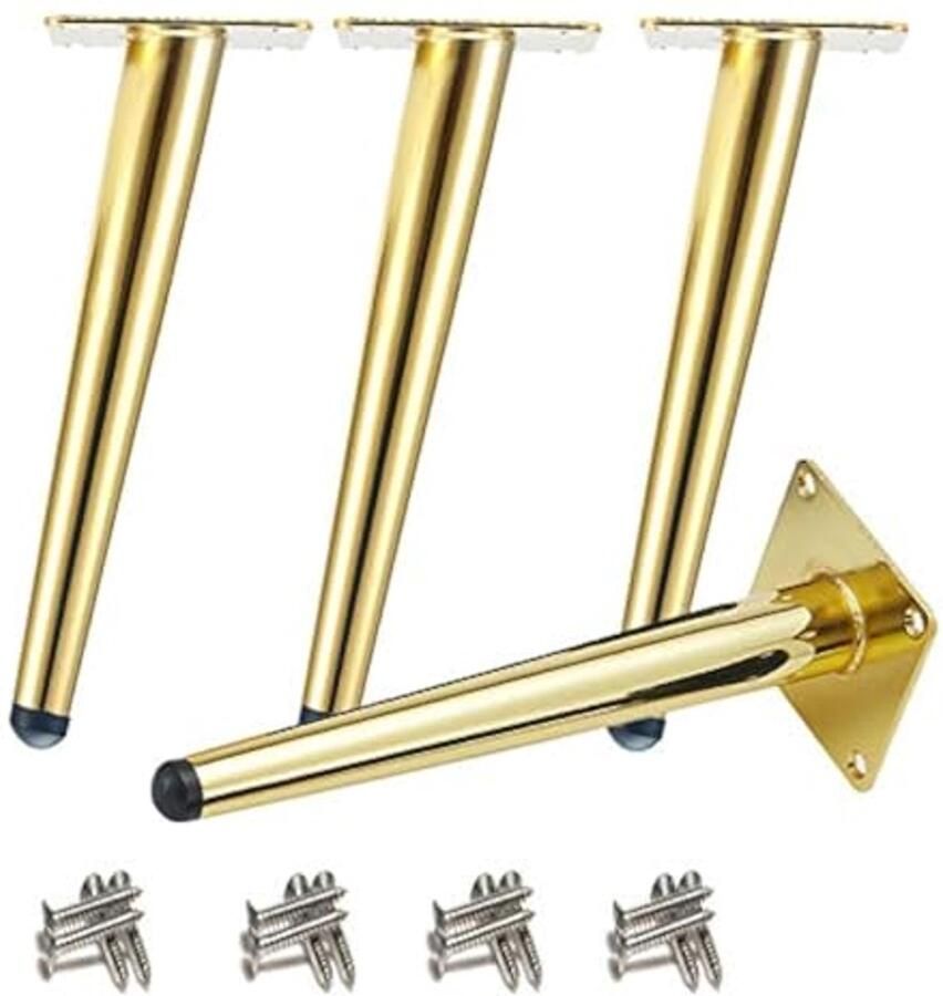Schuine Tafelpoten Gouden Metaal 30 cm Stil en Stabiel voor Meubels