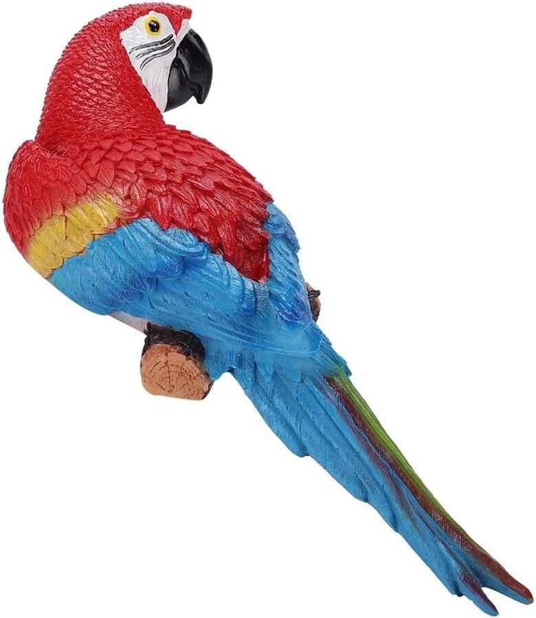 Sculptuur Decoratie Houten Lifelike Papegaai Beeldje Tuin Bureau Standbeeld voor Thuis Muurdecoratie