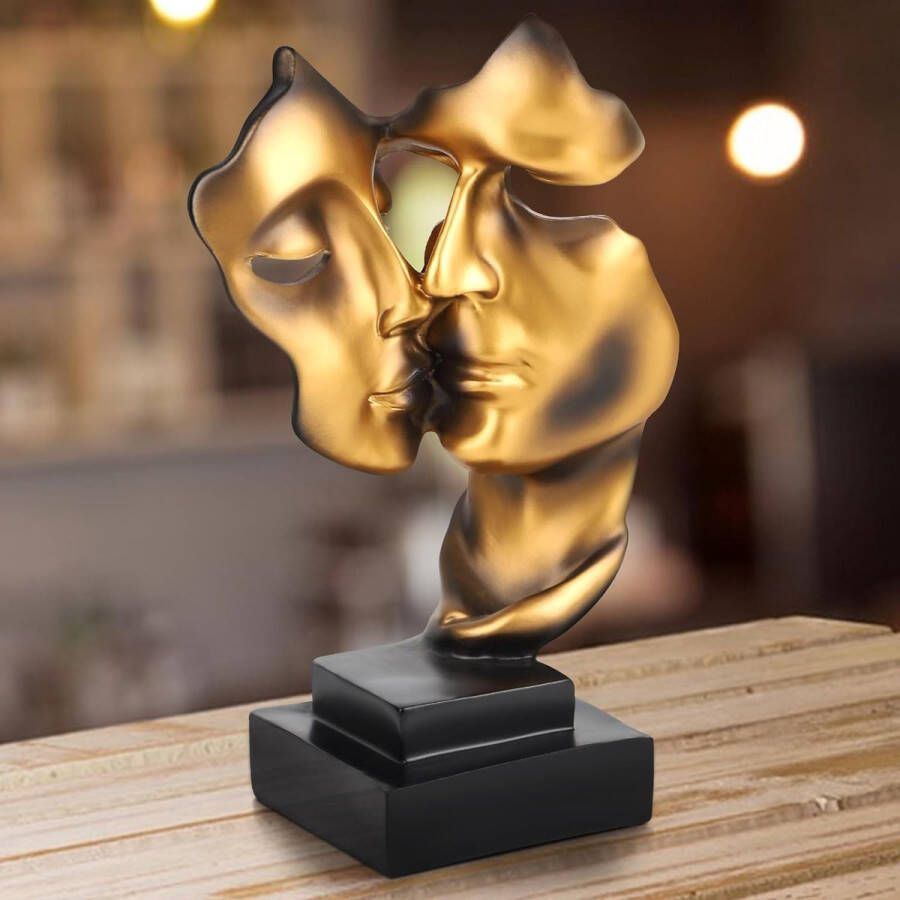 Sculptuur decoratie modern goud 11 5 x 18 x 27 cm hars beeldje ornament abstracte figuren interieurdecoratie voor woonkamer planken bureaus boekenkast geschenken goud