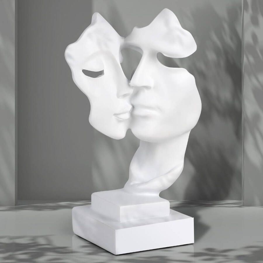 Sculptuur decoratie modern wit 11 5 x 18 x 27 cm hars beeldje ornament abstracte figuren interieurdecoratie voor woonkamer rekken bureaus boekenkast geschenken wit