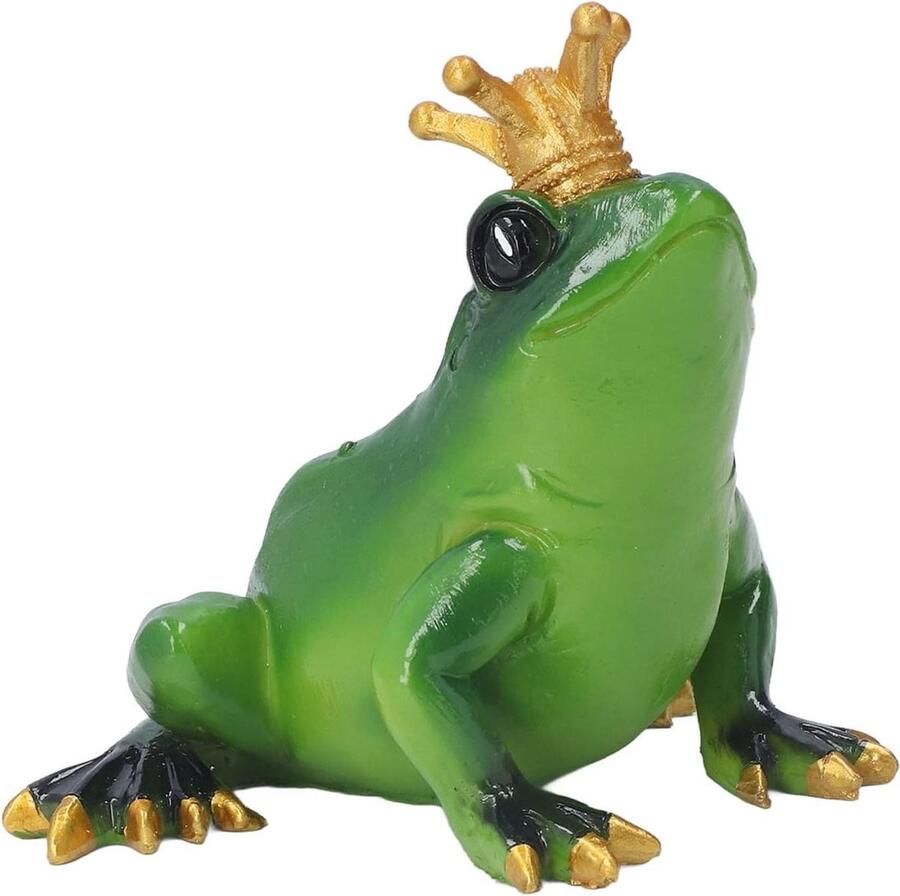 Sculptuur van een levensecht en schattig kikker beeldje van synthetisch hars Lente Zomer decoratie voor thuis kantoor bureau tafelblad of keuken