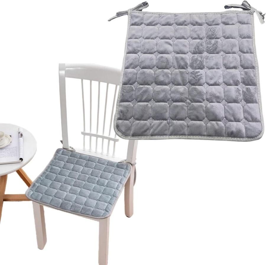 Seat Cushion for Chairs 40 x 40 cm with Cords Garden Chair Cushions Non-Slip Thick Padding