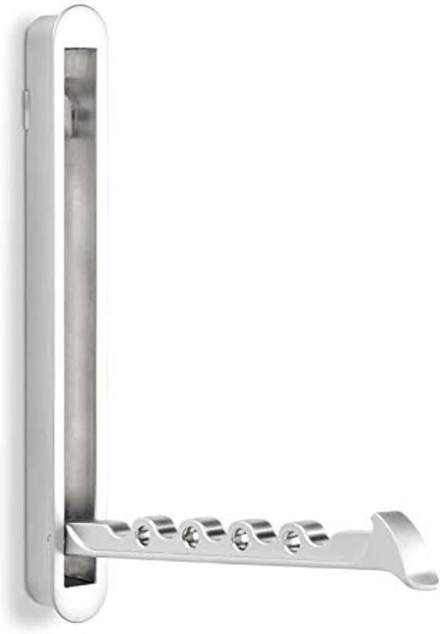 Secotec opvouwbare kledinghaak Foldi II 140 x 16 mm mat chroom kledingrek om in te steken