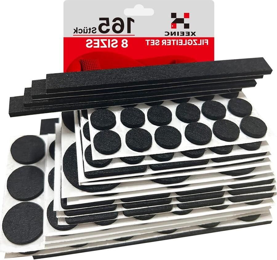 Self-Adhesive Felt Caps for Chairs with 8 Sizes 3 mm Thick Furniture Glides for Chairs Floor Protection