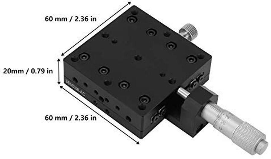 SEMX60-AC X Lineaire Stage 60x60mm X Micrometer Handmatige Precisie Lineaire Vertaling Stage Verplaatsing Platform X As Lineaire Stage Schuiftafel