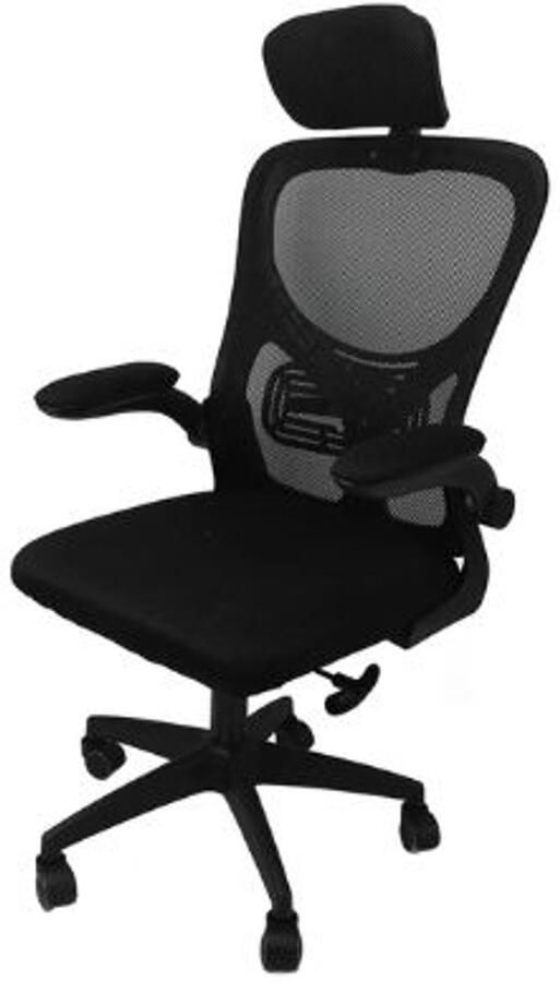 Serolux Bureaustoelen voor volwassenen Bureaustoelen Ergonomisch ontwerp 3D-hoofdsteun Ademend mesh 90° draaibare armleuningen 48 x 50 x 110 cm Zwart