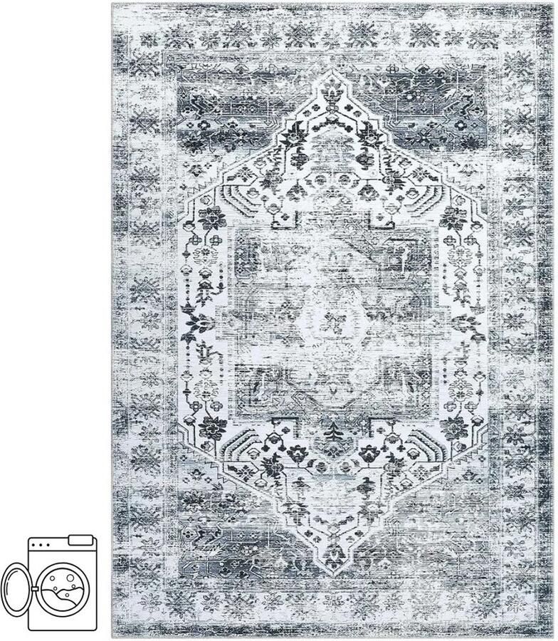 Serolux Tapijt woonkamer Vloerkleed – Woonkamer – Badkamer Antislip Wasbaar In wasmachine Tapijten – Slaapkamer Voor binnen en buiten – Antislip 160 × 230 cm Grijs