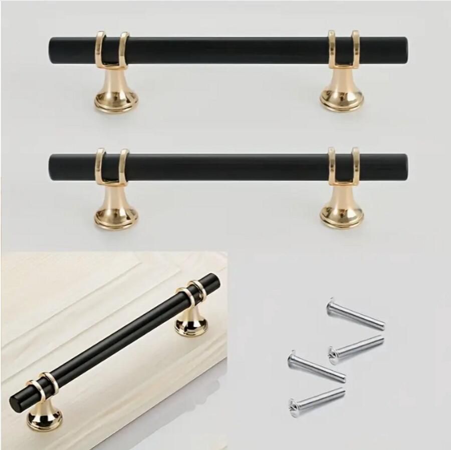 Set 20 Mat Zwart Gouden Kastgrepen 15 cm RVS Stainless Steel Ladegrepen- Keukenkast Handgrepen Meubelgrepen Luxe Handgreep Hoge Kwaliteit Modern Design Keuken Badkamer Woonkamer Meubel Interieur Woonaccessoire KerstKado