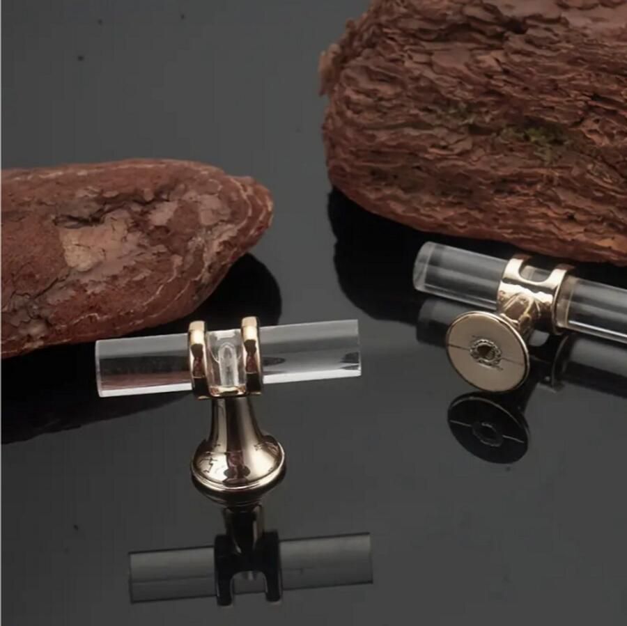 Set 8 Transparant Goud Kastgrepen 5 x 3 4 cm Ladegreep Keukenkast Hendel Incl. Schroeven Badkamer Luxe Design Modern Kledingkast Interieur Accessoires Hoge Kwaliteit