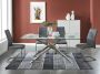 Set eetkamer: Tafel GLENDA + 4 stoelen MAXINE Glas & antraciet L 180 cm x H 75 cm x D 100 cm - Thumbnail 2