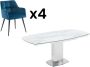 Set eetkamer: Tafel TALICIA + 4 stoelen PEGA Wit & blauw L 180 cm x H 75 cm x D 90 cm - Thumbnail 1