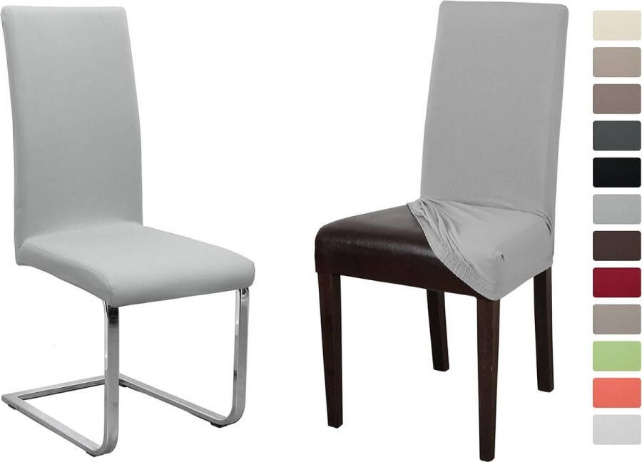 Set of 2 Jersey Chair Covers (choice of colours) Elastic Plain Stretch Cotton Bi-Elastic