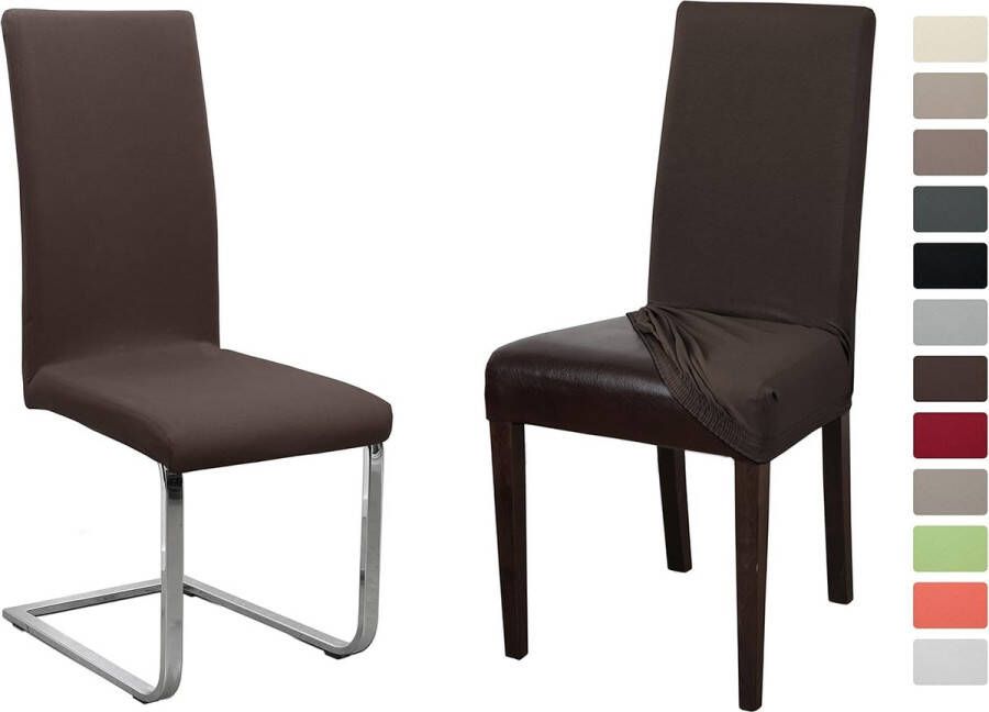 Set of 2 Jersey Chair Covers (choice of colours) Elastic Plain Stretch Cotton Bi-Elastic