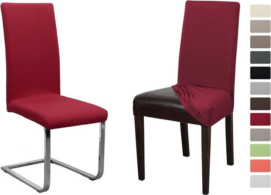 Set of 2 Jersey Chair Covers (choice of colours) Elastic Plain Stretch Cotton Bi-Elastic