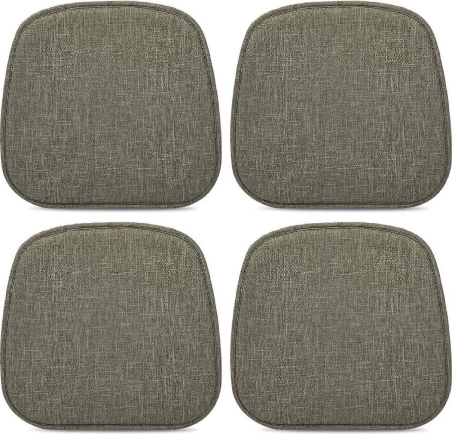 Set of 4 Chair Cushions 40 x 38 cm Seat Cushions Chair with Velvet Cover Non-Slip Washable Seat Cushion for Chairs in the Office Outdoor Indoor Garden 40 x 38 cm (Coffee Brown)