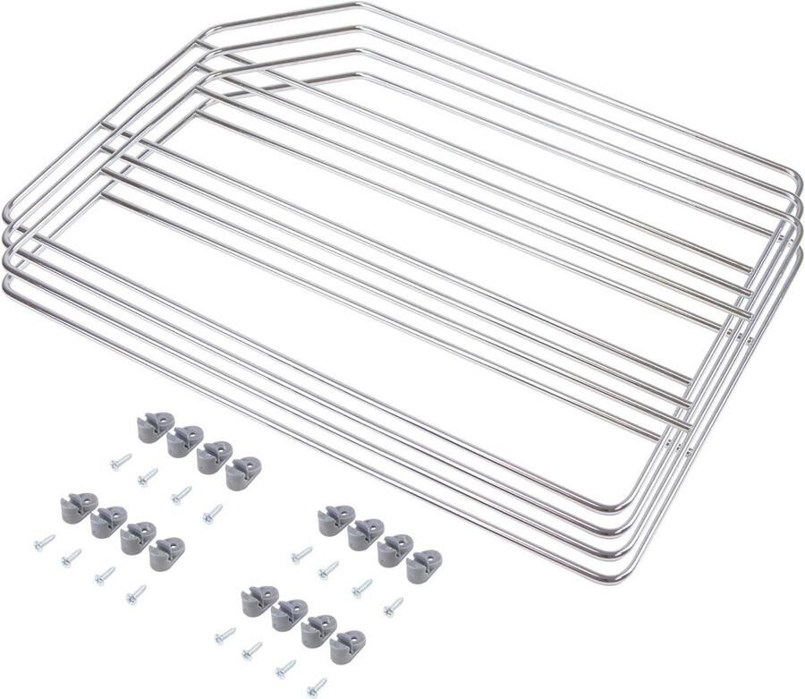 Set of 4 dividers for cabinets and wall furniture steel chrome-plated Emuca