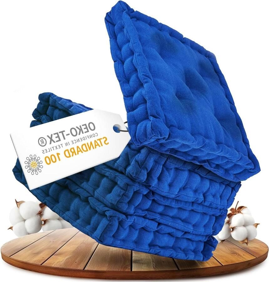 Set of 4 Seat Cushions 40 x 40 x 8 cm Chair Cushions