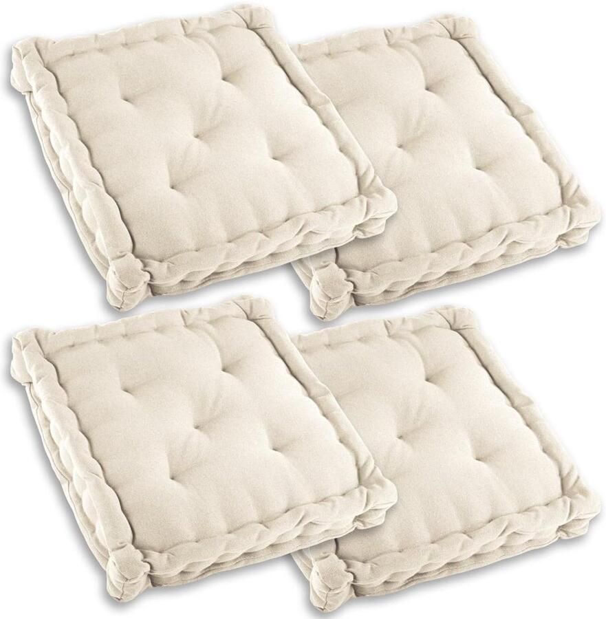 Set of 4 seat cushions 40 x 40 x 8 cm Chair cushions