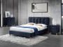 Set slaapkamer ELIDE: Bed 140x190 cm en 2 nachtkastjes Blauwe stof L 163 cm x H 102 cm x D 206.5 cm - Thumbnail 2