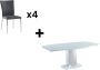 Set tafel + 4 stoelen TALICIA Wit en grijs L 190 cm x H 75 cm x D 105 cm - Thumbnail 1