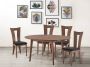 Set tafel + 4 stoelen TIFFANY Massief beuken Notenkleur L 150 cm x H 76 cm x D 120 cm - Thumbnail 2