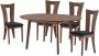 Set tafel + 4 stoelen TIFFANY Massief beuken Notenkleur L 150 cm x H 76 cm x D 120 cm - Thumbnail 1