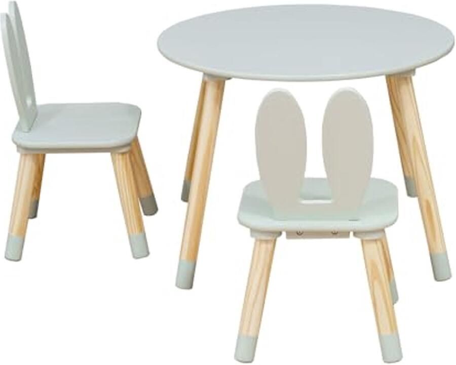 Set tafel met 2 kinderstoelen voor Montessori kinderkamer ideaal voor spelen en leren 44 x 60 cm tafel 50 x 28 cm stoelen