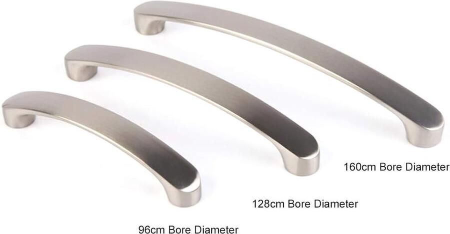 Set van 10 Deurgrepen voor Keukenkasten en Laden Aluminium Gaatafstand 96mm 128mm 160mm