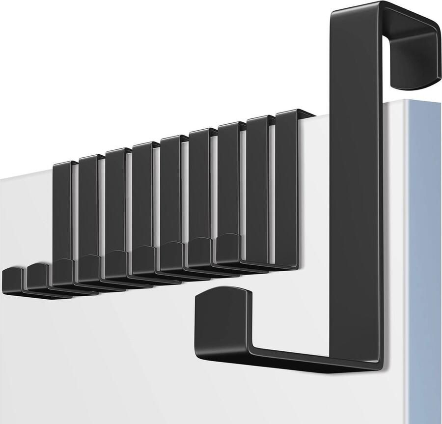 Set van 10 deurhaken voor kleding en handdoeken Roestvrij staal en tweezijdig bruikbaar