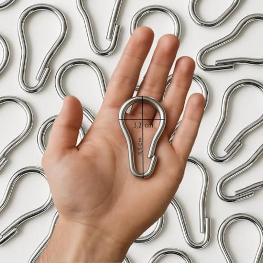 Set van 10 haken voor zonnezeil Stalen haken voor buiten met valringen