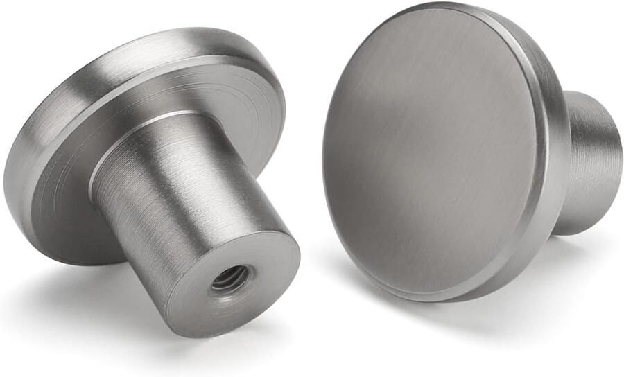 Set van 10 Moderne Ronde Meubelknoppen voor Kast en Lade in Stijlvol Zilver