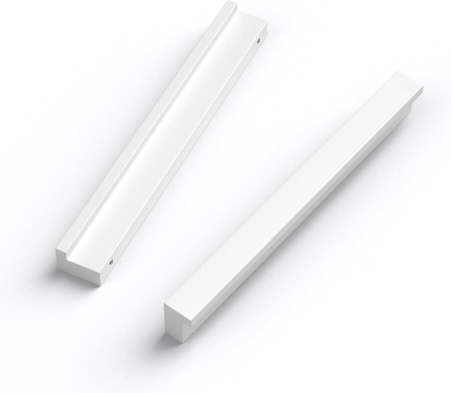 Set van 10 Moderne Witte Meubelgrepen voor Kasten en Lades met 128 mm Gatafstand