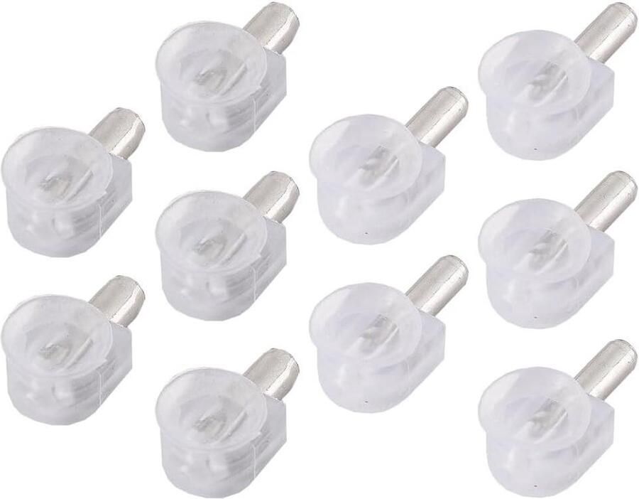 Set van 10 plankdragers met kunststof kap voor houten en glazen planken- Decoratieve plankdragers voor kast rek of boekenkast in set van 10 stuks