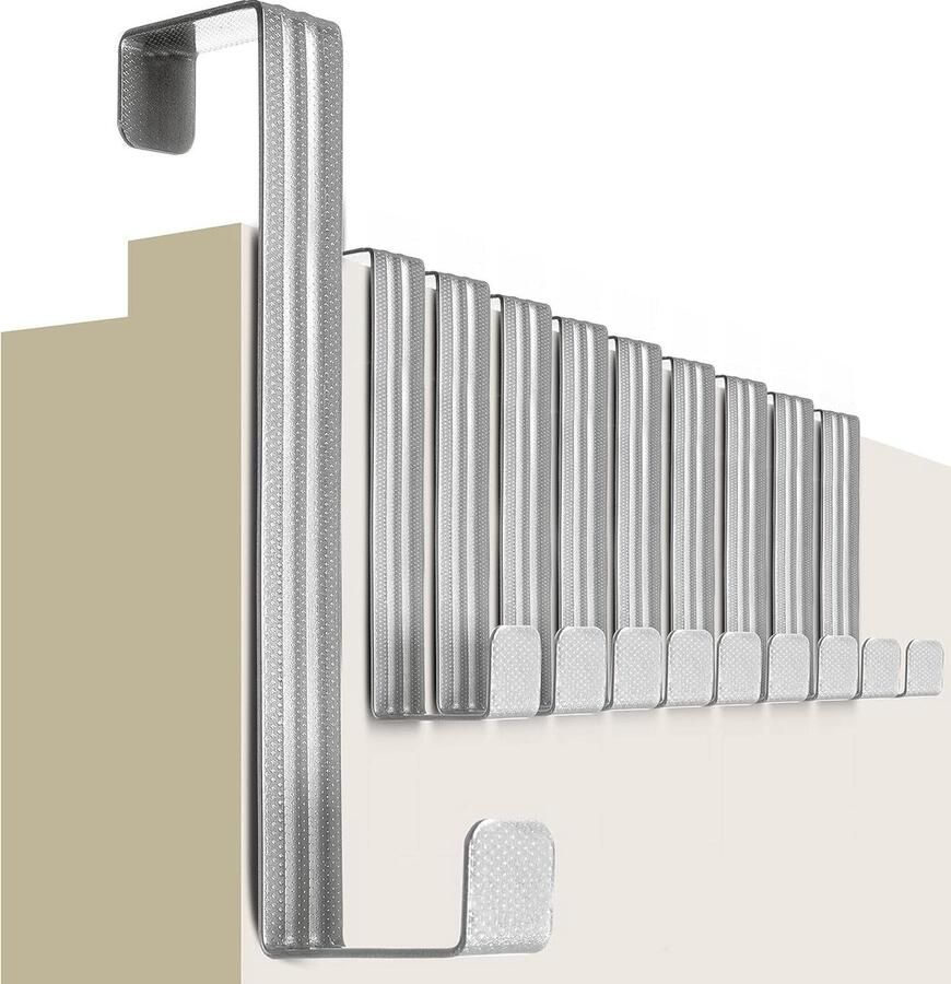 Set van 10 roestvrijstalen deurhaken Orde in huis Made in Germany Zonder boren Kledinghaken Garderobehaken