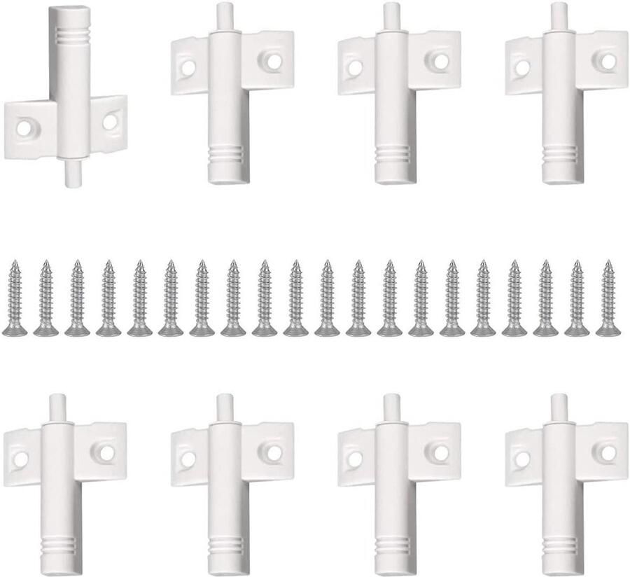 Set van 10 stuks zachtdempende scharnierbuffers voor keukenkasten wit Stille closer dempers voor keukenkastdeuren en laden 10 stuks Zachte sluitingen met schroeven voor keukenkasten pakket van 10