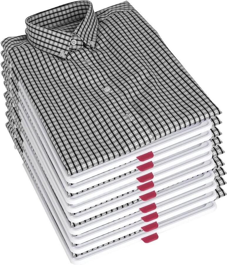 Set van 10 T-shirt organizers Kledingorganizer voor in de kast met stapelbare laden Opvouwbare shirt verdeler Medium formaat Orde in je kledingkast Ruimtebesparend