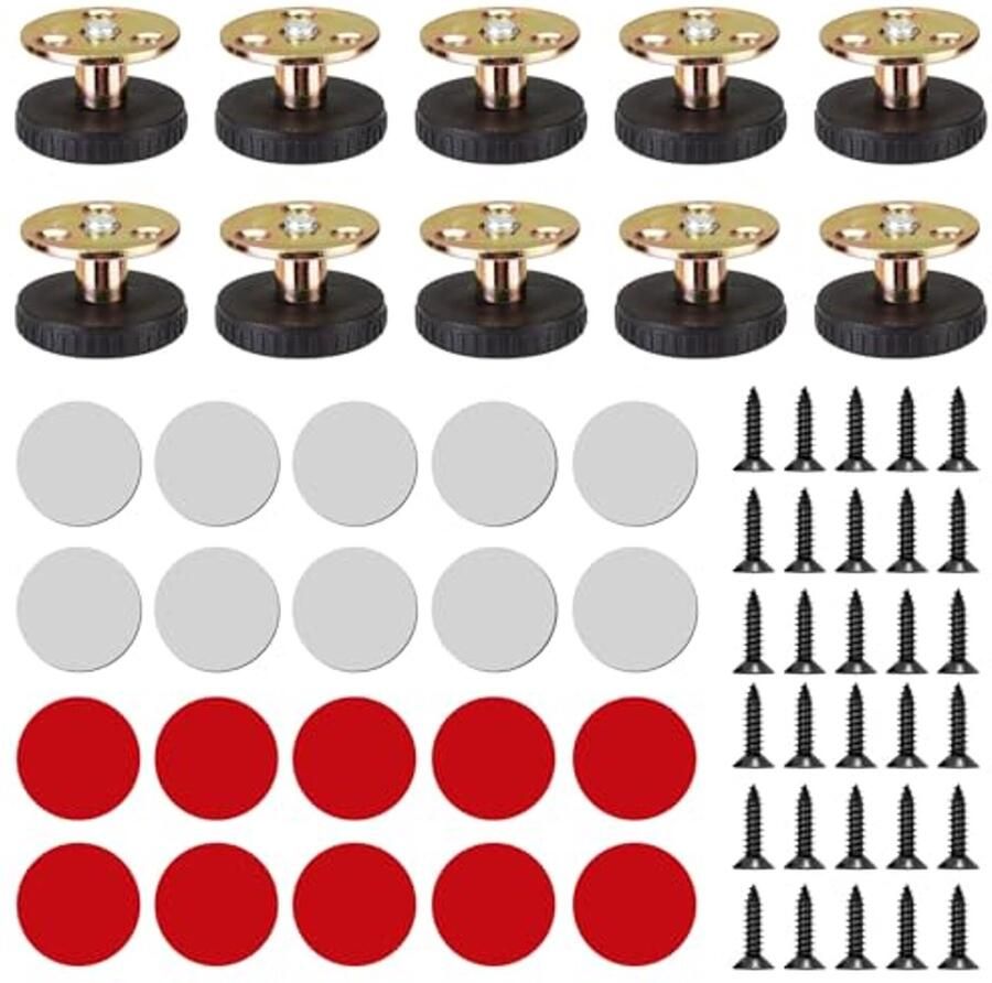 Set van 10 Verstelbare Meubelpoten Hoogteverstelbare Poten voor Kasten Tafels en Bedden