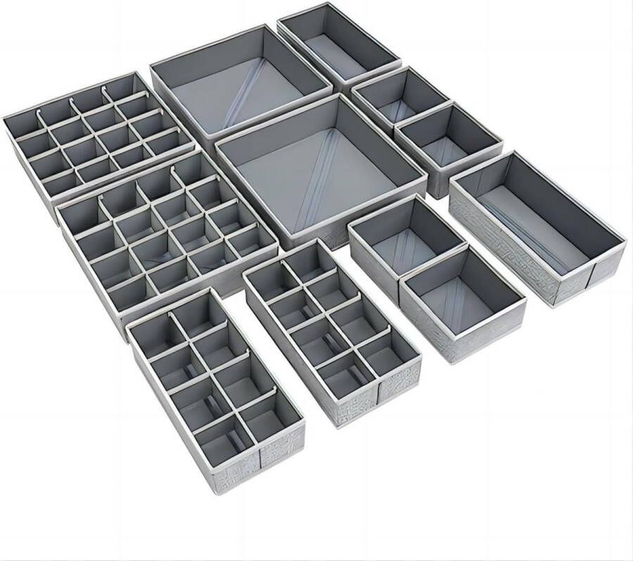 Set van 12 lade-organisatoren opvouwbare opbergdoos stoffen lade-organizersysteem kastorganizer voor kleding bh's sokken ondergoed stropdassen sjaals
