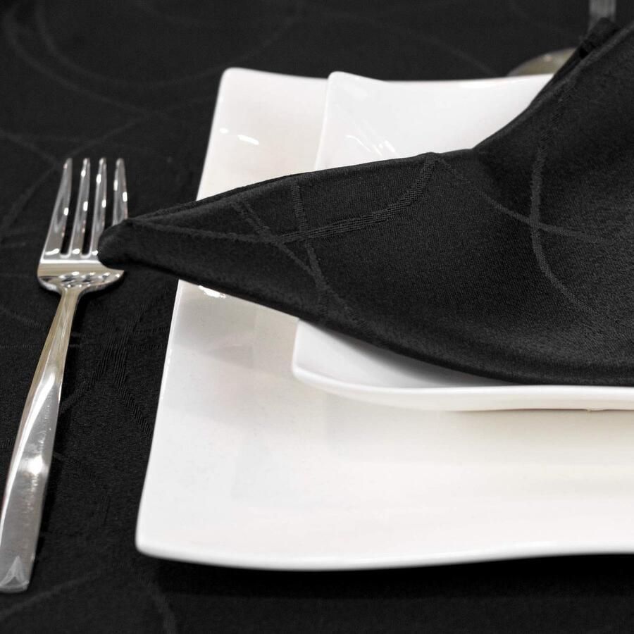 Set van 12 luxe servetten zwart duurzaam wasbaar