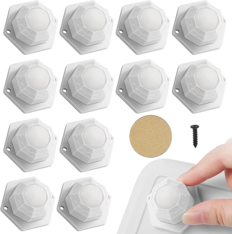 Set van 12 zelfklevende kogelwielen voor meubels en zware ladingen