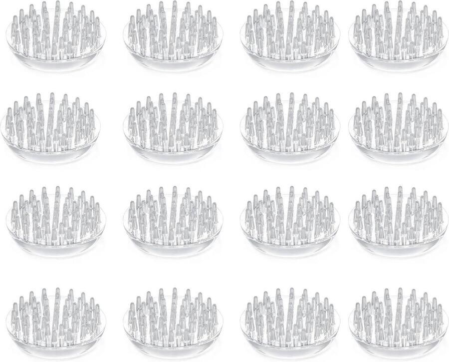 Set van 16 ronde tapijtbeschermers met spikes en antislip meubelpads Transparant Vloerbeschermers voor bank Vloerbesparende pads