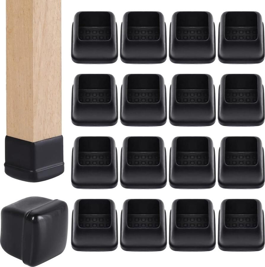 Set van 16 stoelpootglijders voor tapijt Ø 28-36 mm stoelpoothoezen stoelglijders glijders en thermoplastisch-elastomeer combinatie van beenbescherming om soepel over het tapijt te glijden