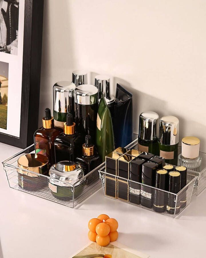 Set van 18 stapelbare lade-organizers kunststof transparant opbergdozen - Foto 2