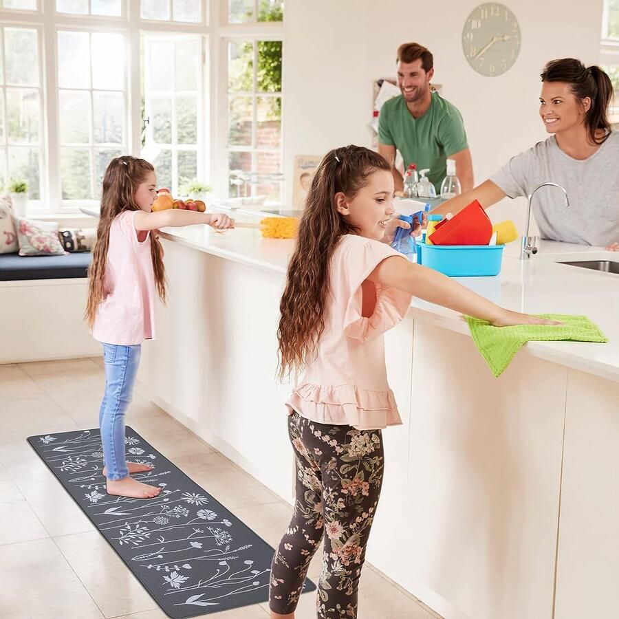 Set van 2 Antislip Keukentapijten Wasbare PVC Keukenmatten voor Comfort en Veiligheid