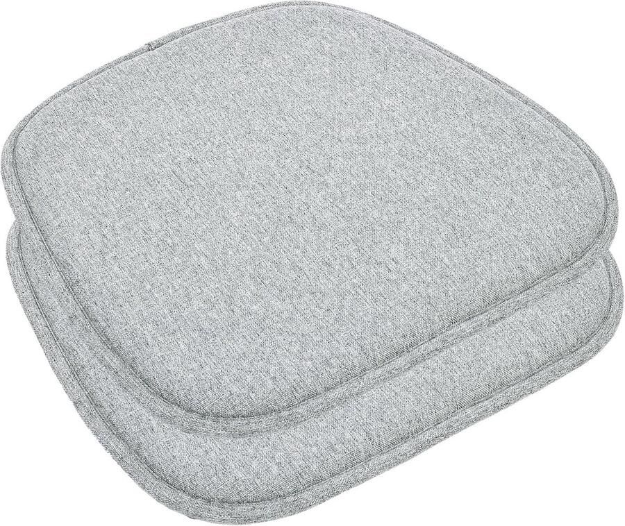 Set van 2 antislip stoelkussens voor eetkamerstoelen wasbaar zitkussen voor stoelen op kantoor buiten binnen tuin 41 x 39 cm grijs