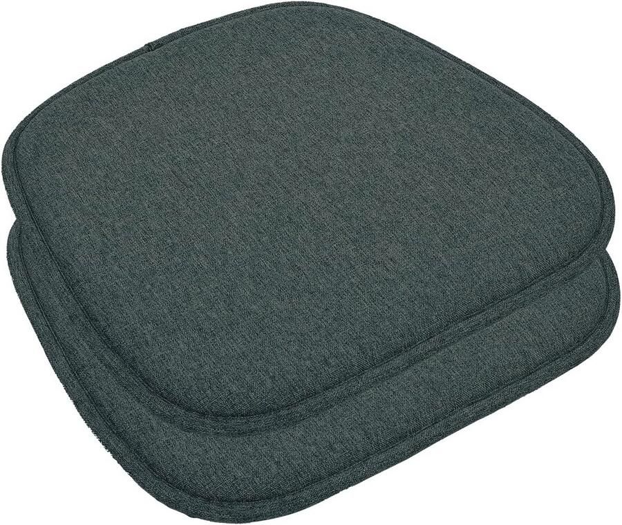 Set van 2 Antislip Stoelkussens Wasbare Kussens voor Eetkamerstoelen Kantoor en Buiten 41 x 39 cm Zwart