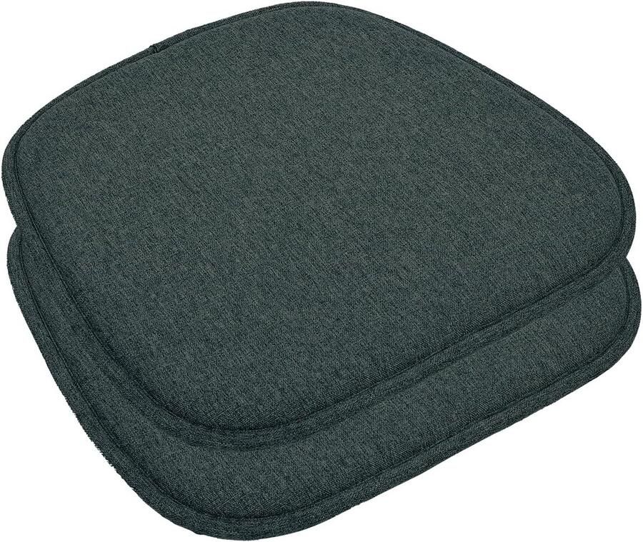 Set van 2 antislip stoelkussens voor eetkamerstoelen wasbaar zitkussen voor stoelen op kantoor buiten binnen tuin 41 x 39 cm zwart